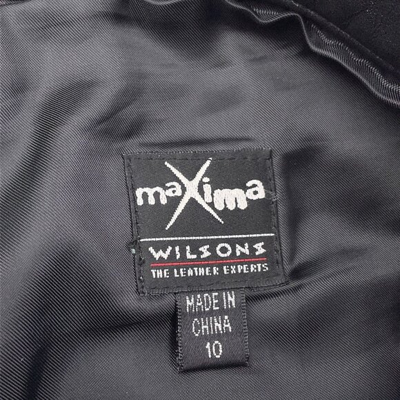 Maxima Wilsons Leather Jeans Women 10 28Wx26L Black Bootcut Unhem Raw‎ Straight - Picture 6 of 14